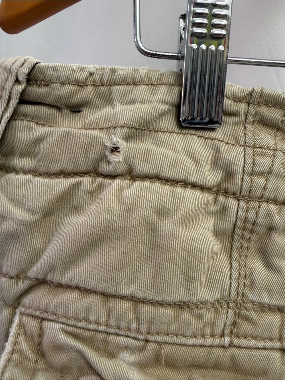 Vtg Abercrombie & Fitch Heavyweight Cargo Shorts Men 34 Tan Gorpcore Y2K Thick - Picture 7 of 12
